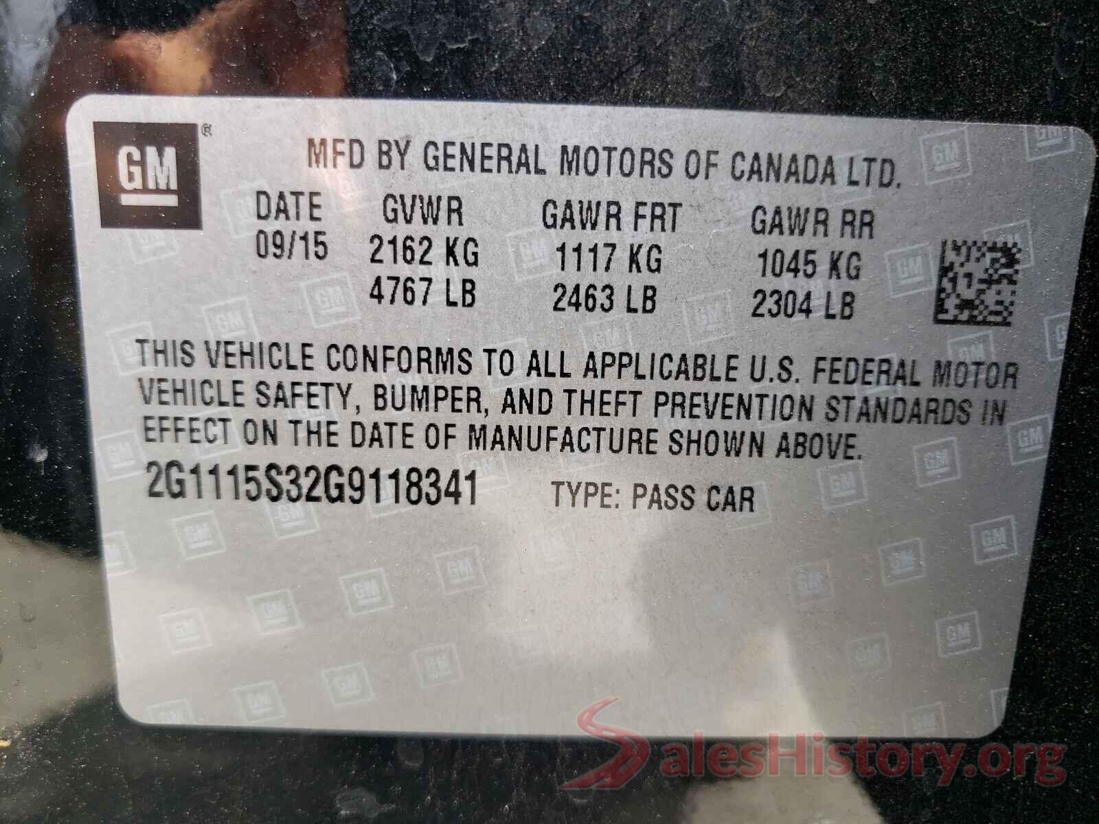 2G1115S32G9118341 2016 CHEVROLET IMPALA