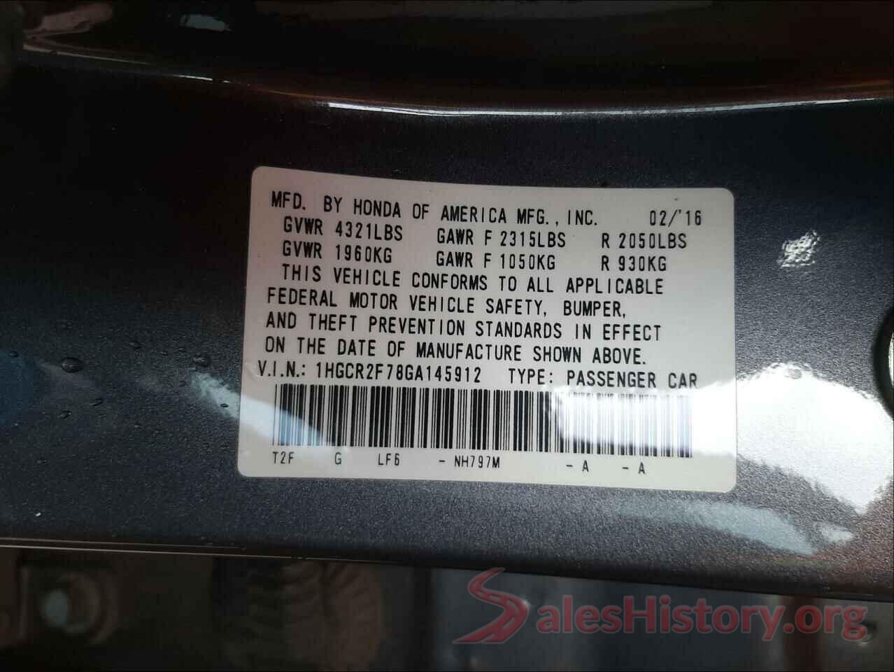 1HGCR2F78GA145912 2016 HONDA ACCORD