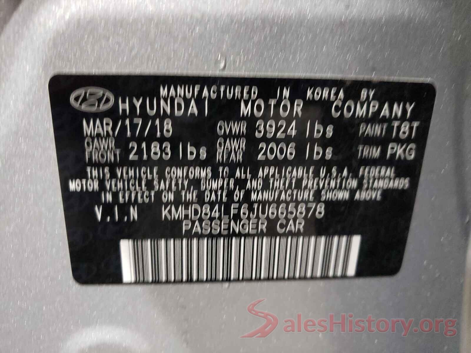 KMHD84LF6JU665878 2018 HYUNDAI ELANTRA