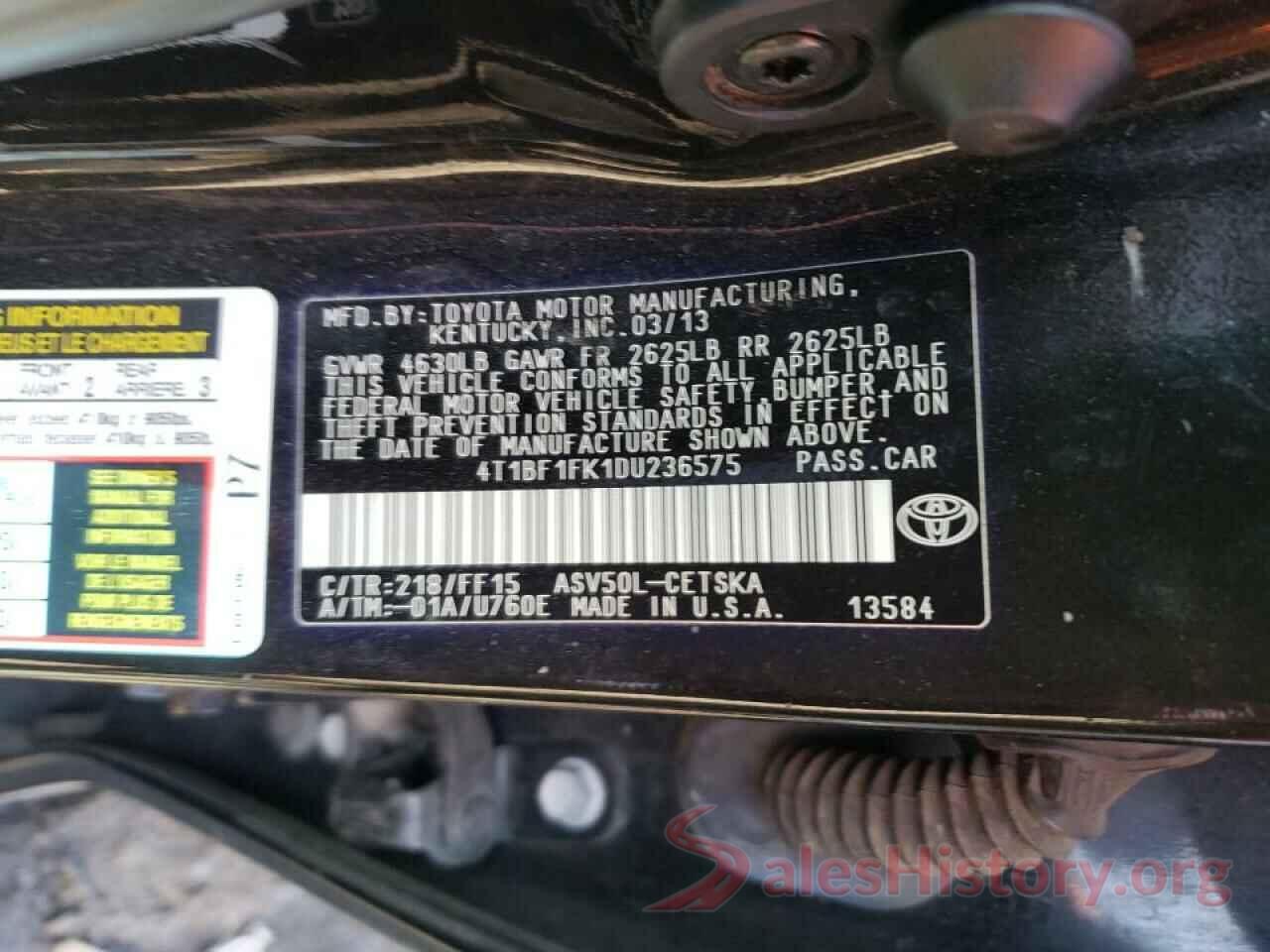 4T1BF1FK1DU236575 2013 TOYOTA CAMRY