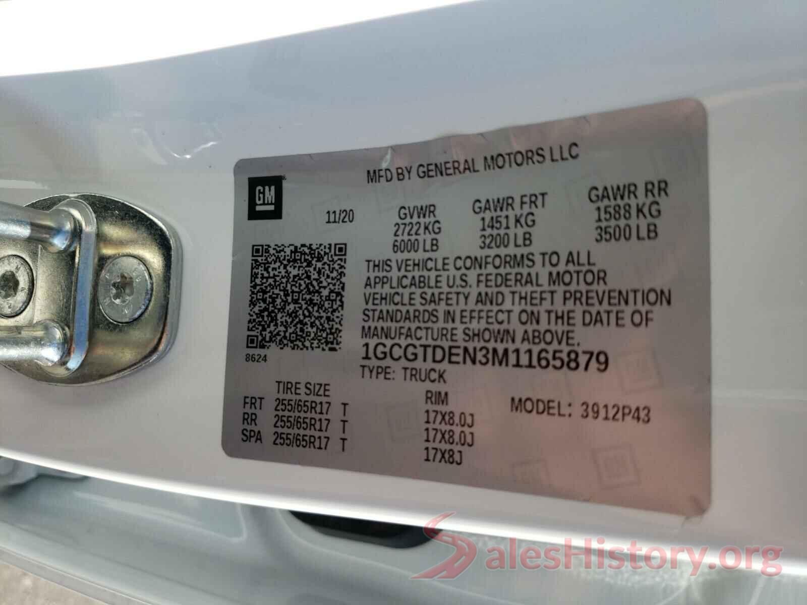 1GCGTDEN3M1165879 2021 CHEVROLET COLORADO