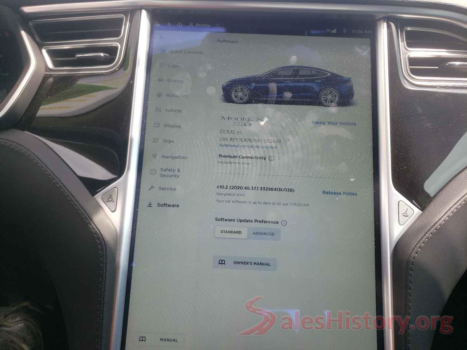 5YJSA1S25FF082697 2015 TESLA MODEL S