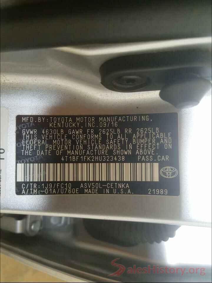 4T1BF1FK2HU323438 2017 TOYOTA CAMRY