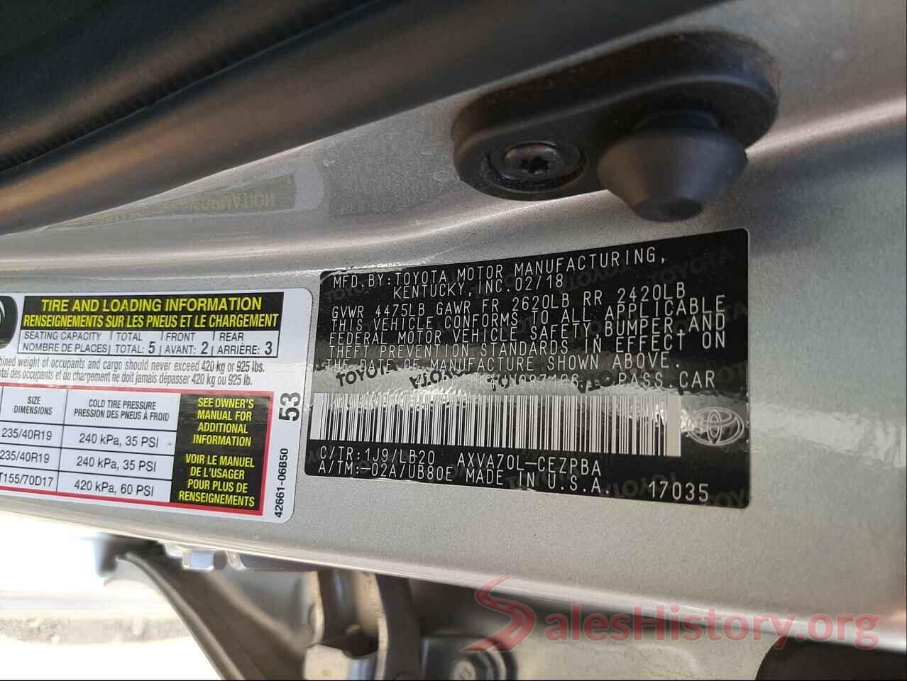 4T1B61HK4JU087166 2018 TOYOTA CAMRY