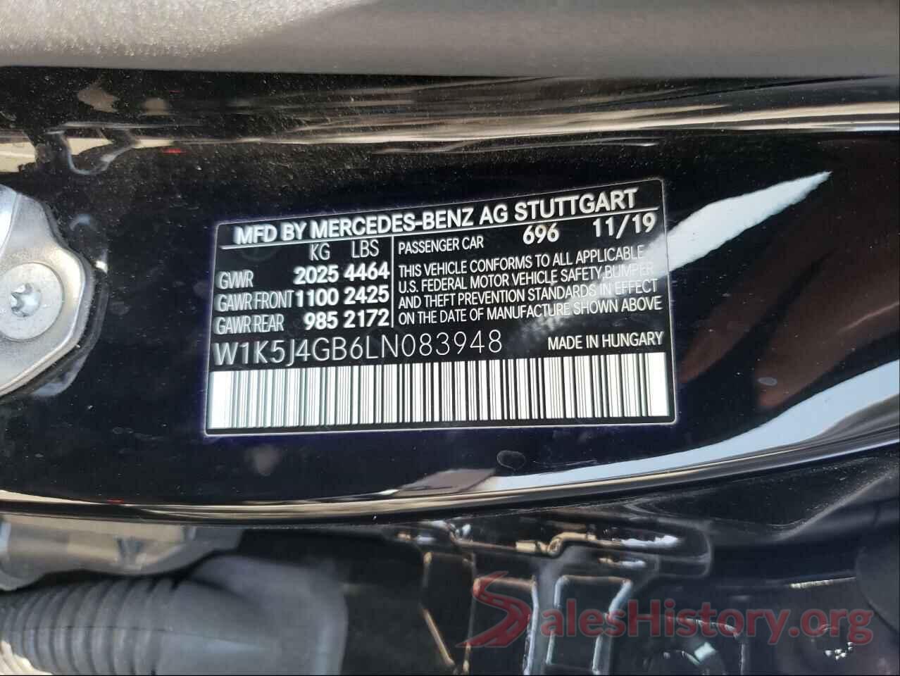 W1K5J4GB6LN083948 2020 MERCEDES-BENZ C CLASS