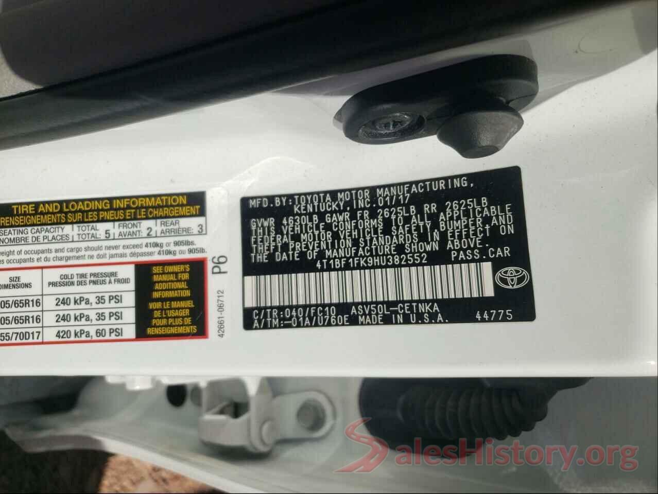 4T1BF1FK9HU382552 2017 TOYOTA CAMRY