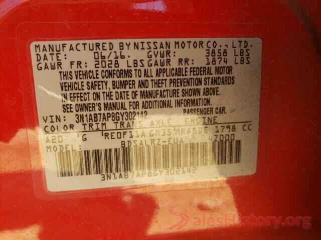 3N1AB7AP8GY302142 2016 NISSAN SENTRA