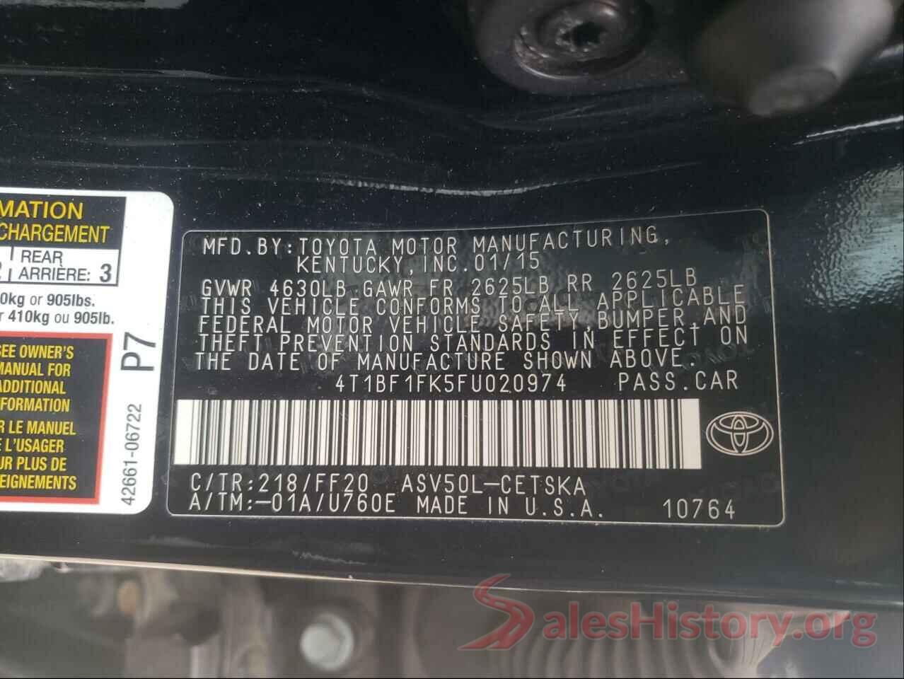 4T1BF1FK5FU020974 2015 TOYOTA CAMRY