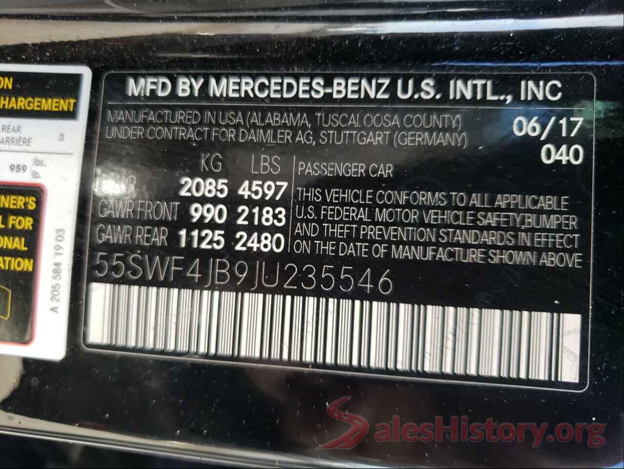 55SWF4JB9JU235546 2018 MERCEDES-BENZ C-CLASS