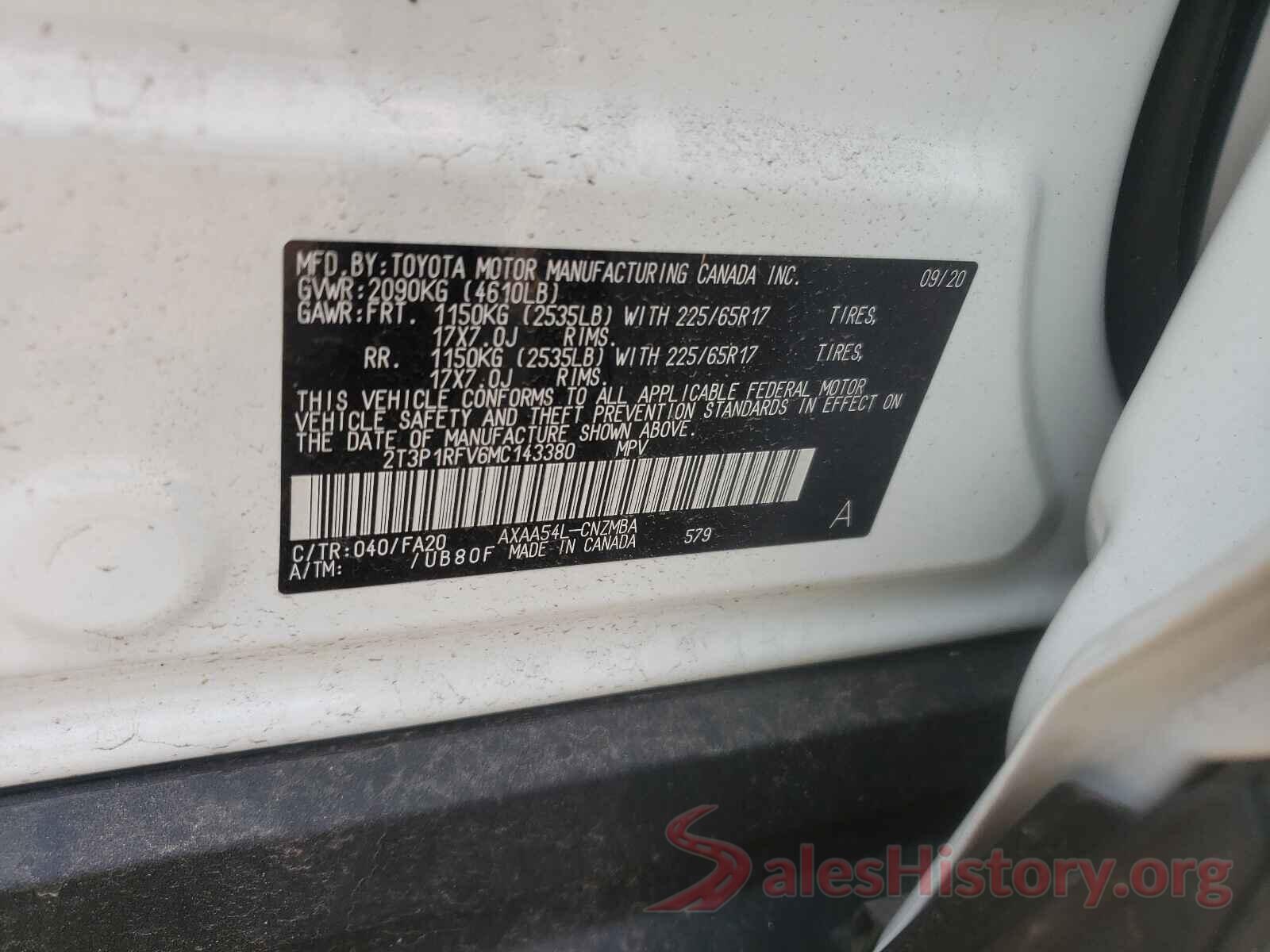 2T3P1RFV6MC143380 2021 TOYOTA RAV4