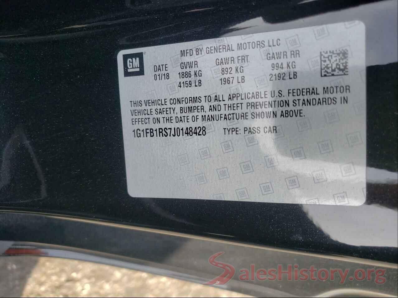 1G1FB1RS7J0148428 2018 CHEVROLET CAMARO