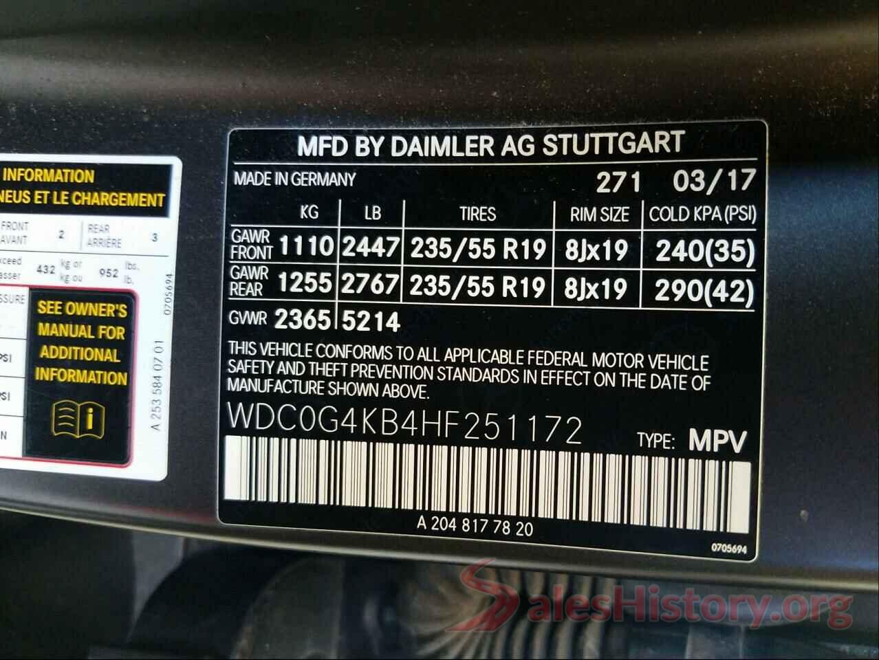 WDC0G4KB4HF251172 2017 MERCEDES-BENZ GLC-CLASS