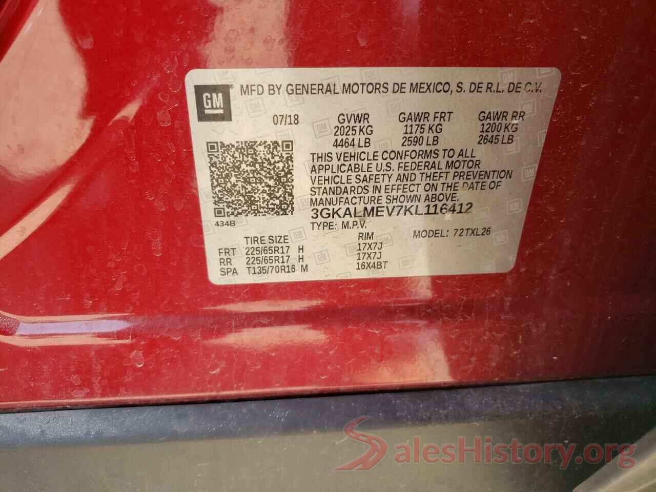 3GKALMEV7KL116412 2019 GMC TERRAIN