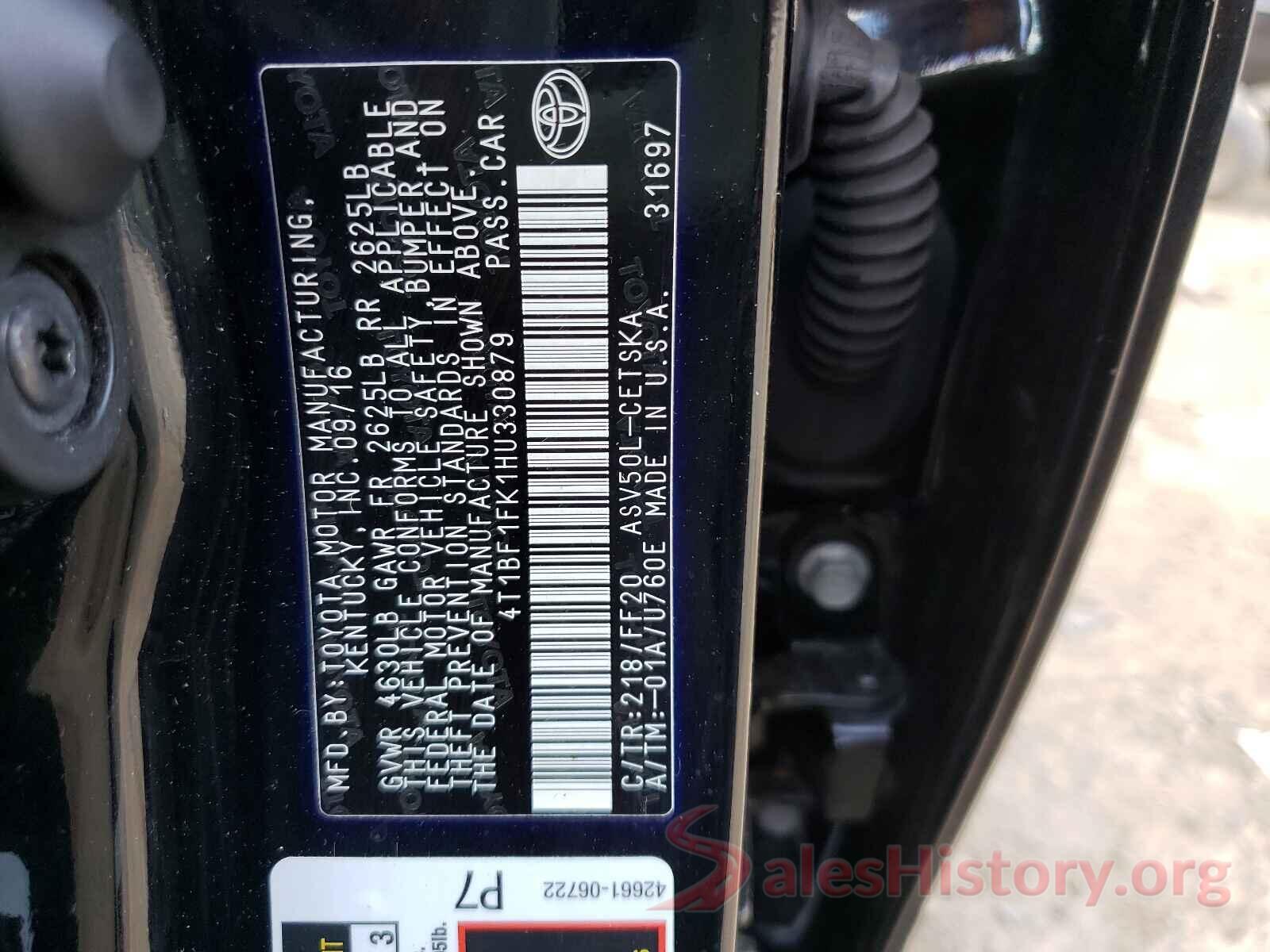 4T1BF1FK1HU330879 2017 TOYOTA CAMRY