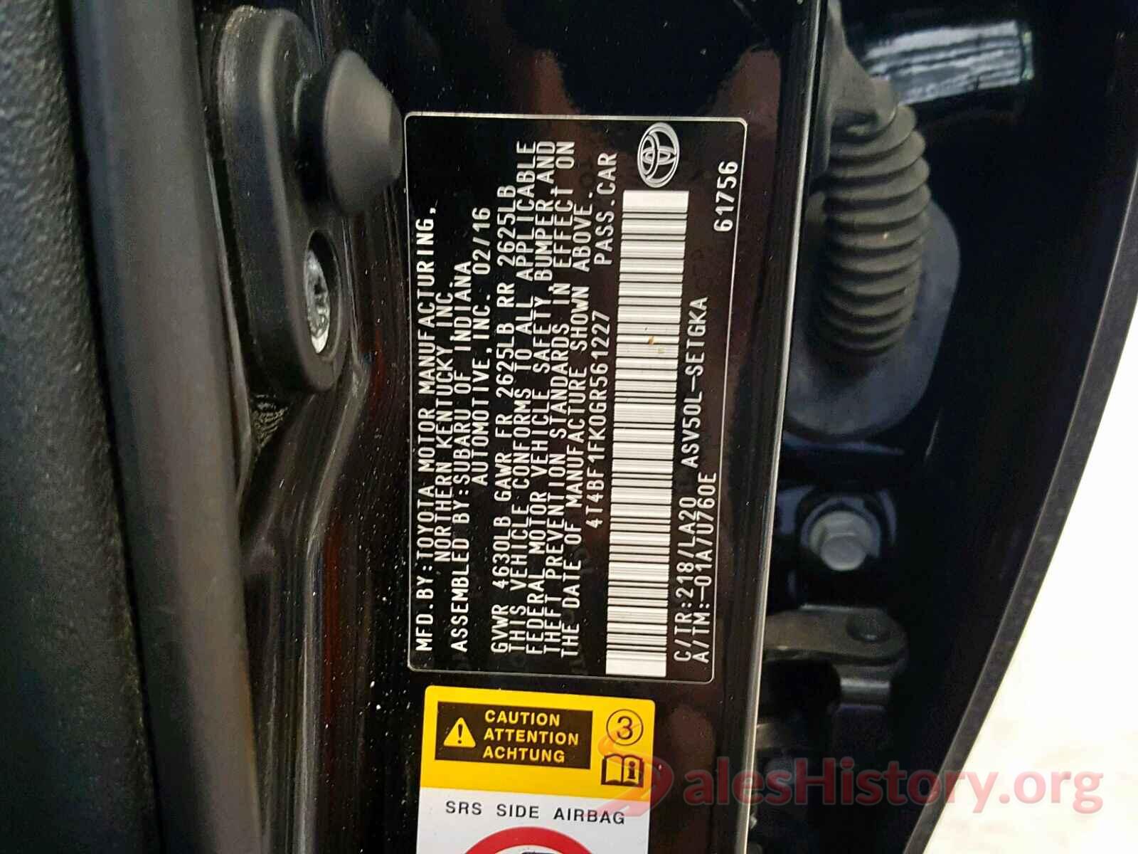 4T4BF1FK0GR561227 2016 TOYOTA CAMRY
