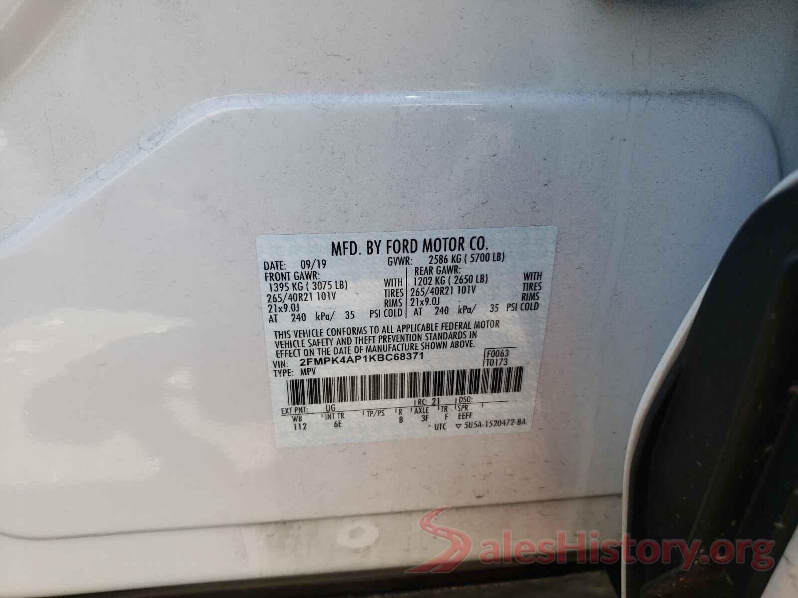 2FMPK4AP1KBC68371 2019 FORD EDGE