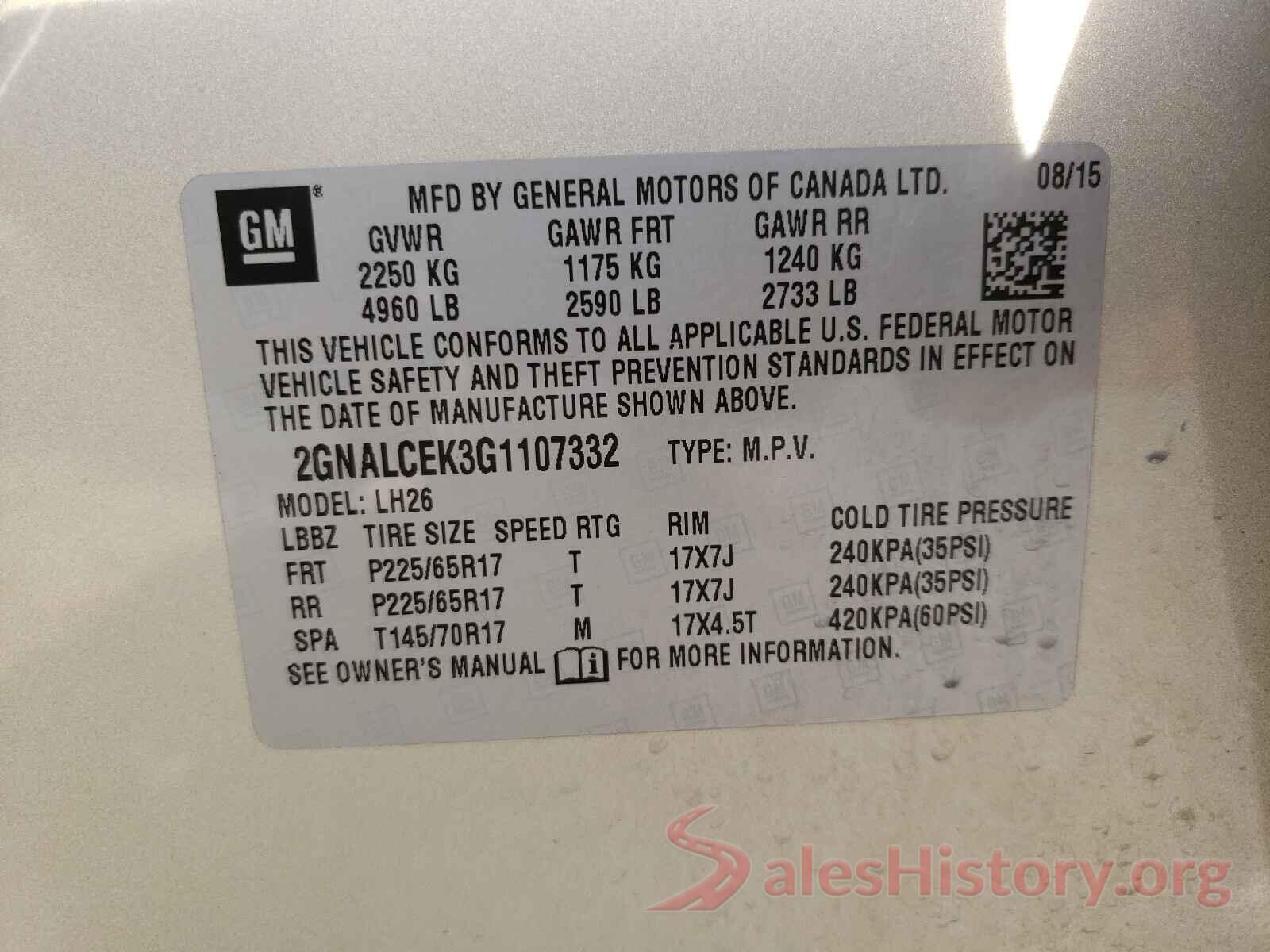 2GNALCEK3G1107332 2016 CHEVROLET EQUINOX