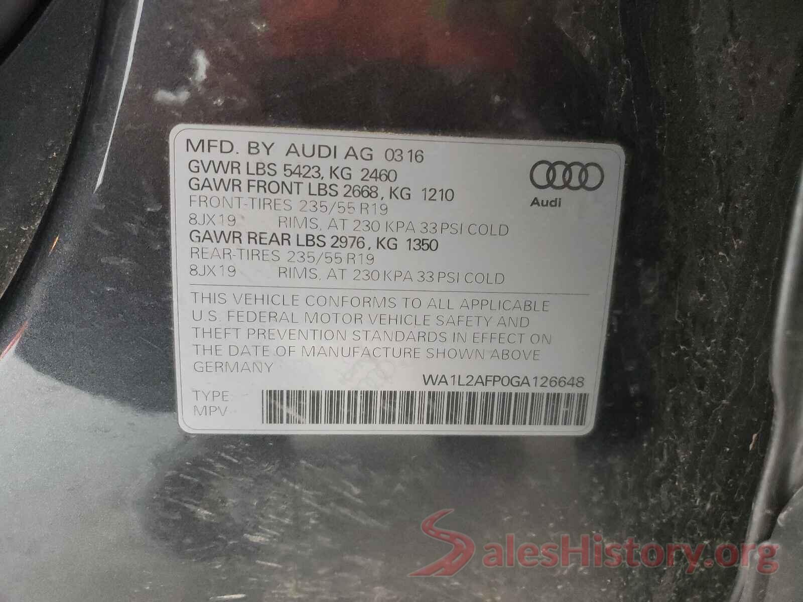 WA1L2AFP0GA126648 2016 AUDI Q5