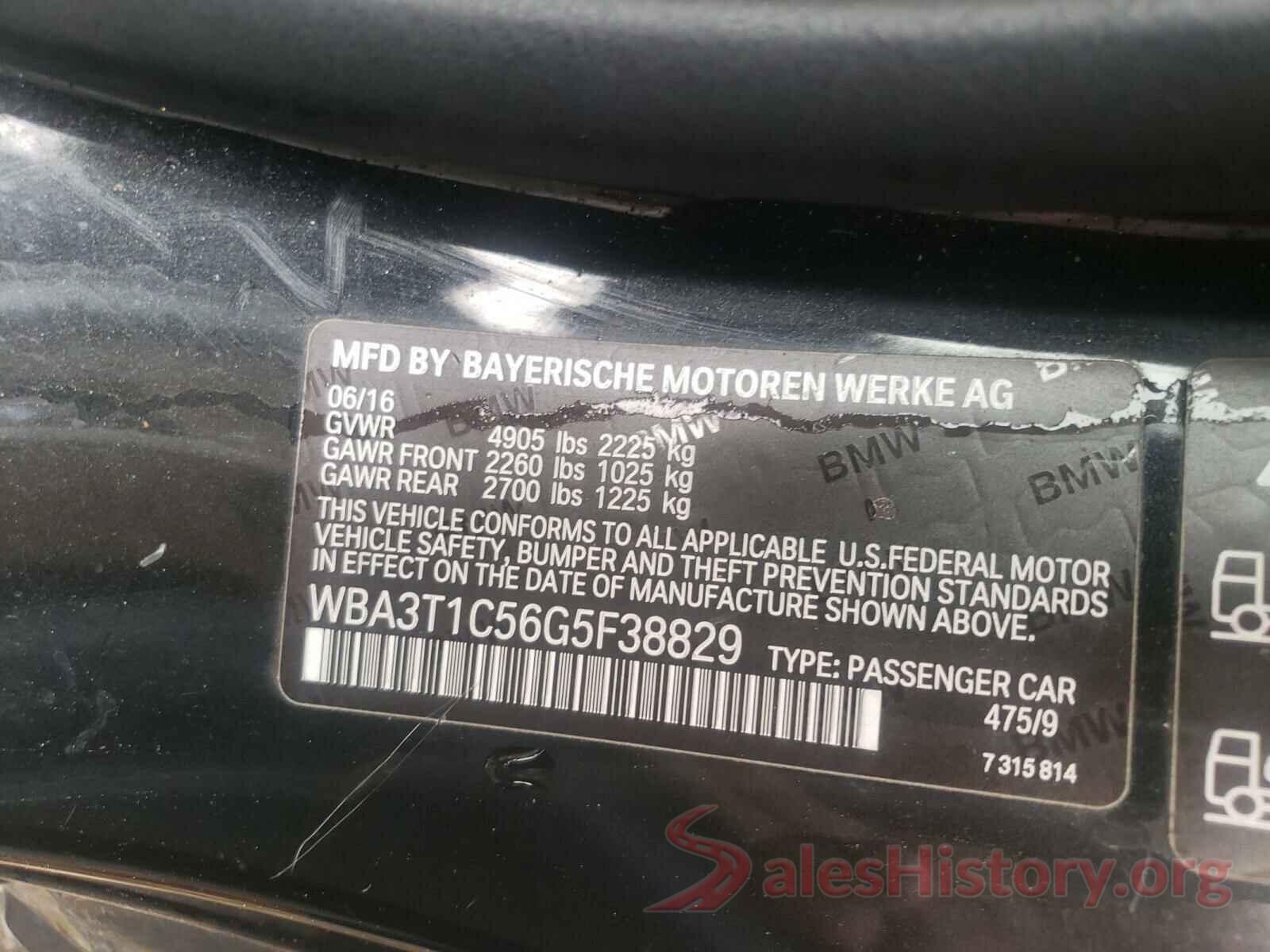 WBA3T1C56G5F38829 2016 BMW 4 SERIES