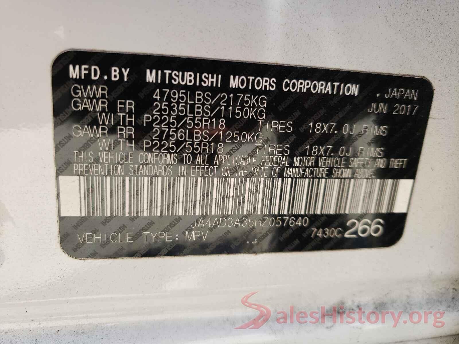 JA4AD3A35HZ057640 2017 MITSUBISHI OUTLANDER