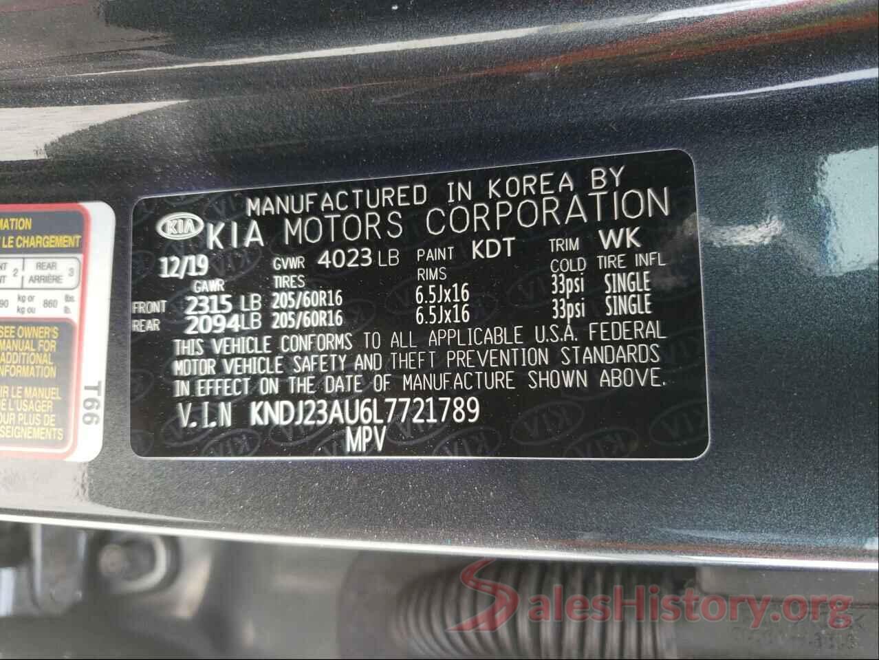 KNDJ23AU6L7721789 2020 KIA SOUL