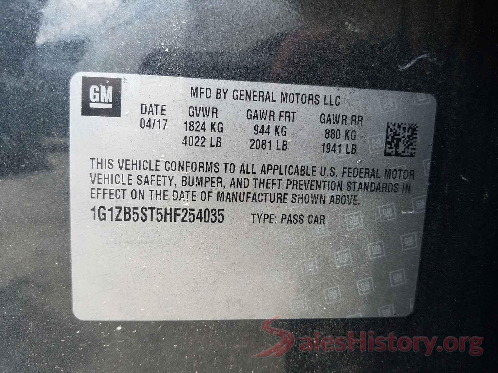 1G1ZB5ST5HF254035 2017 CHEVROLET MALIBU