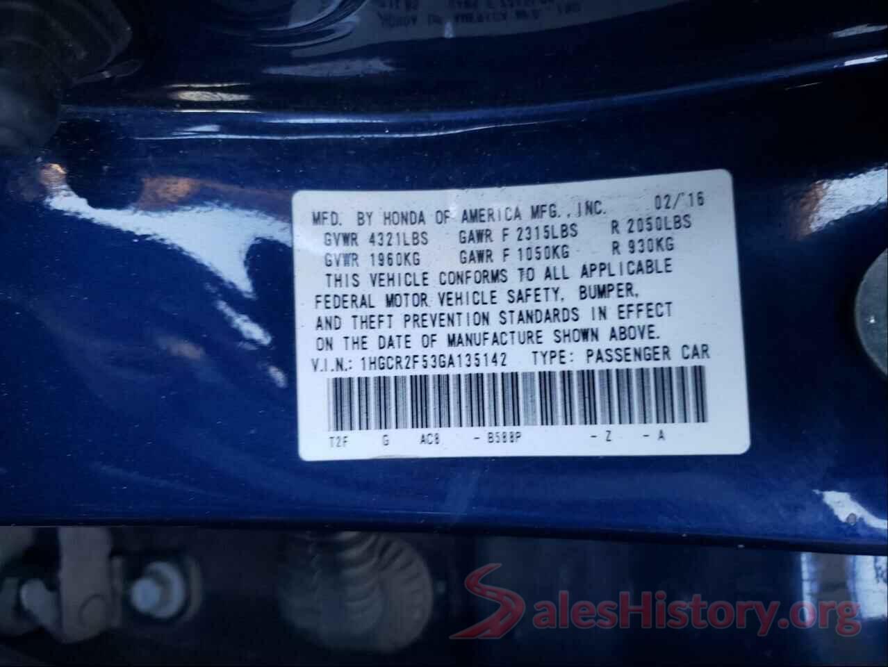 1HGCR2F53GA135142 2016 HONDA ACCORD