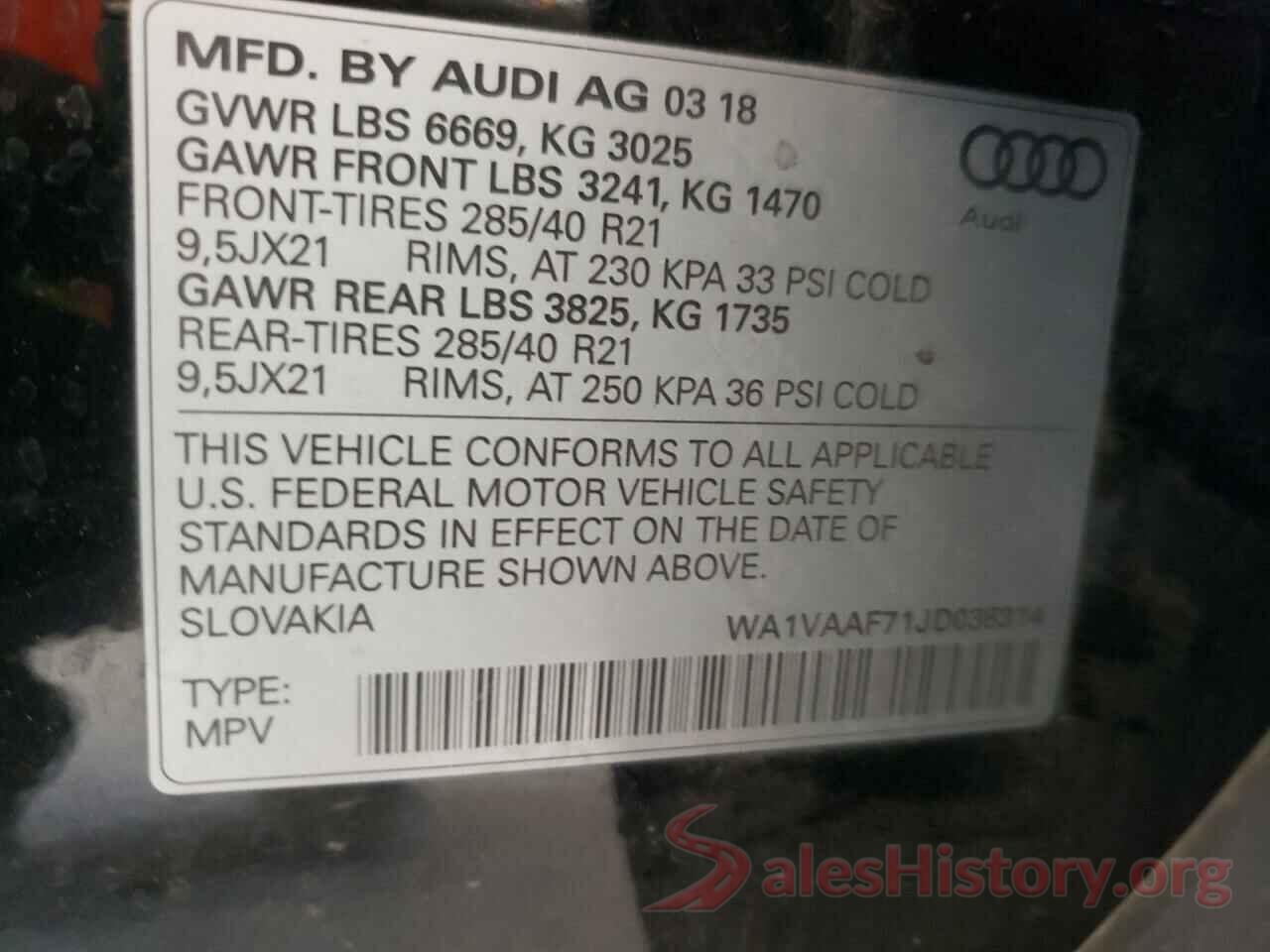 WA1VAAF71JD036314 2018 AUDI Q7