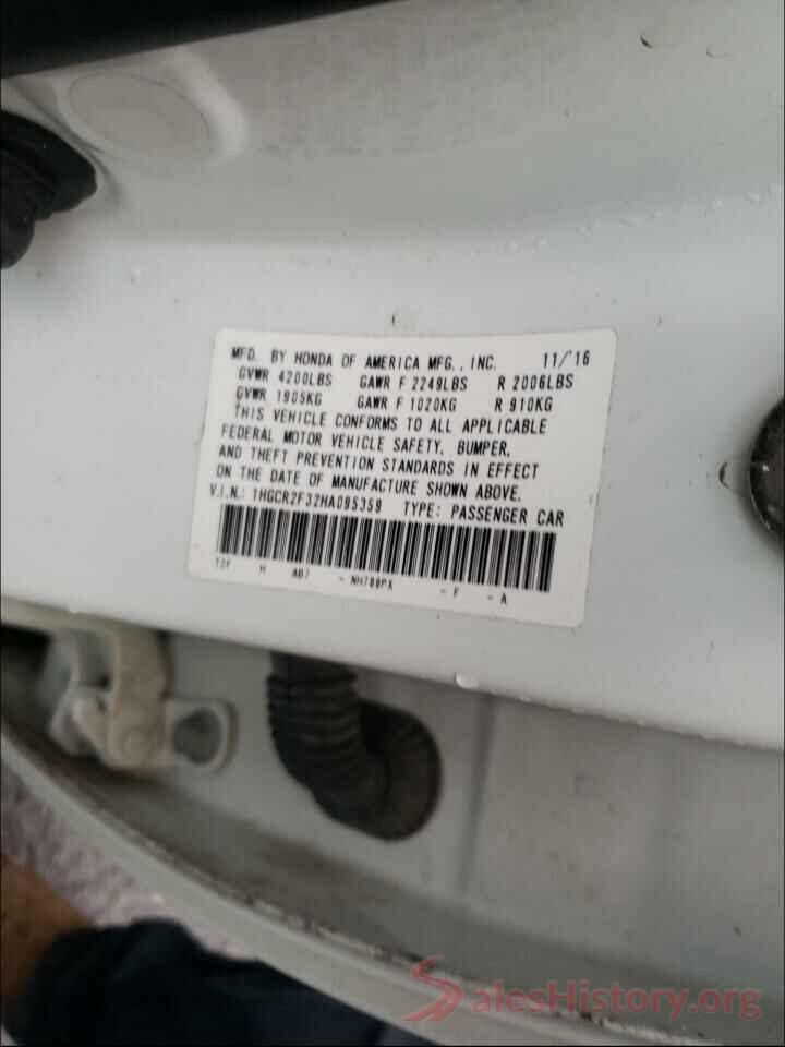 1HGCR2F32HA095359 2017 HONDA ACCORD