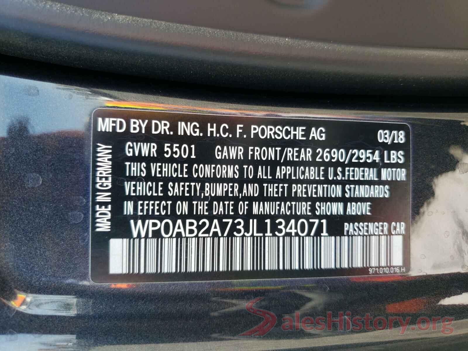 WP0AB2A73JL134071 2018 PORSCHE PANAMERA