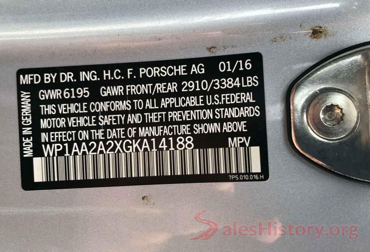 WP1AA2A2XGKA14188 2016 PORSCHE CAYENNE