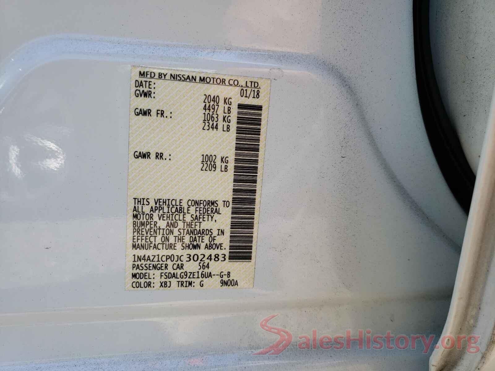 1N4AZ1CP0JC302483 2018 NISSAN LEAF