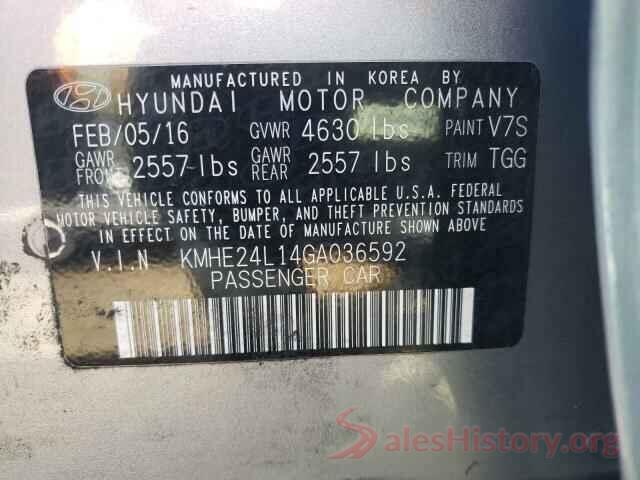 KMHE24L14GA036592 2016 HYUNDAI SONATA