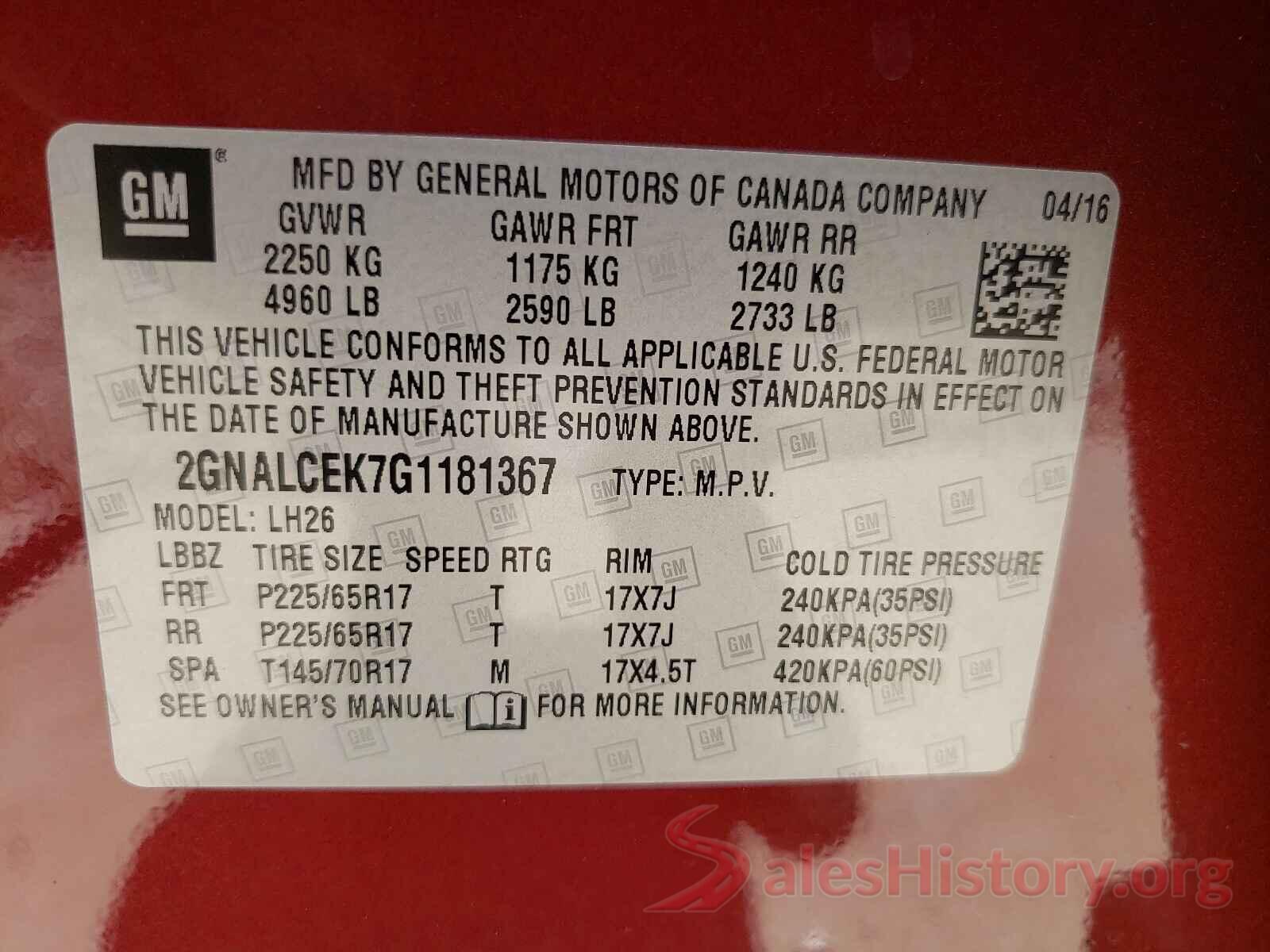 2GNALCEK7G1181367 2016 CHEVROLET EQUINOX