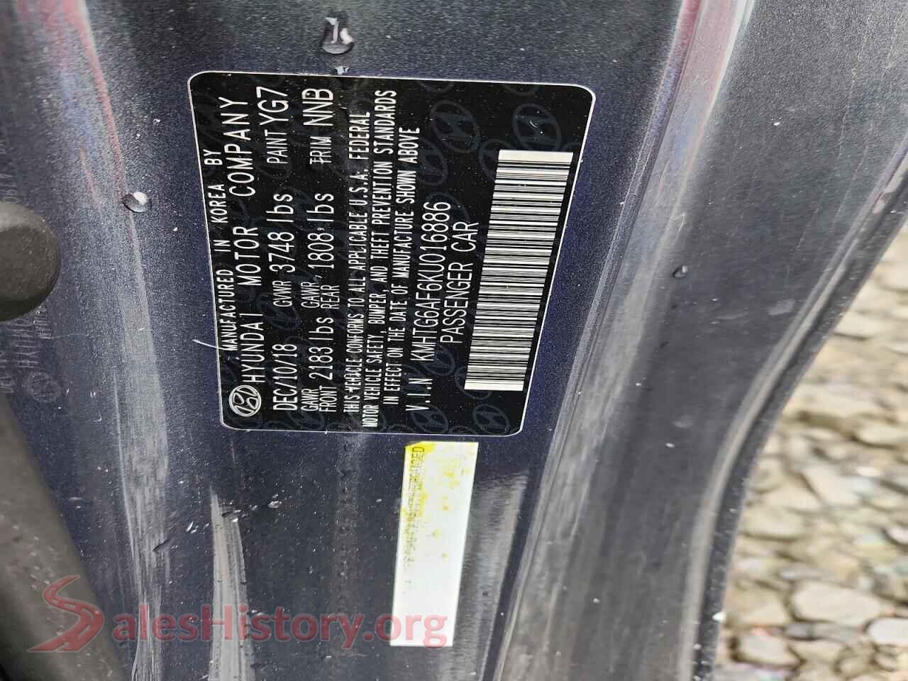 2019 HYUNDAI VELOSTER VIN KMHTG6AF6KU016886, wheel and tire