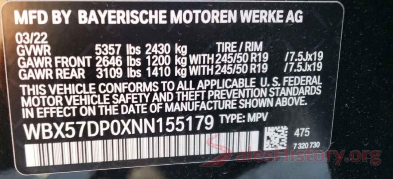 WBX57DP0XNN155179 2022 BMW X3