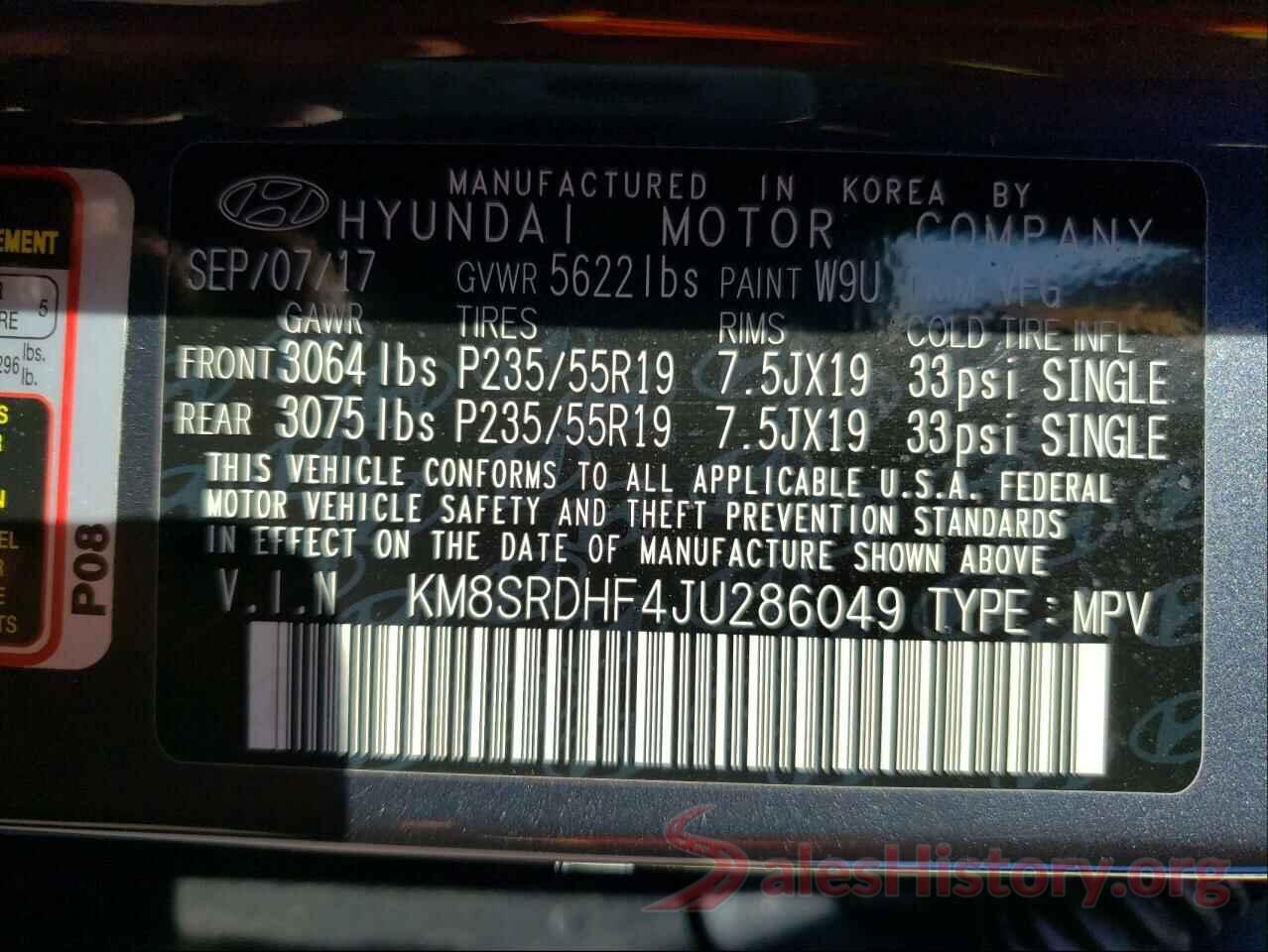 KM8SRDHF4JU286049 2018 HYUNDAI SANTA FE