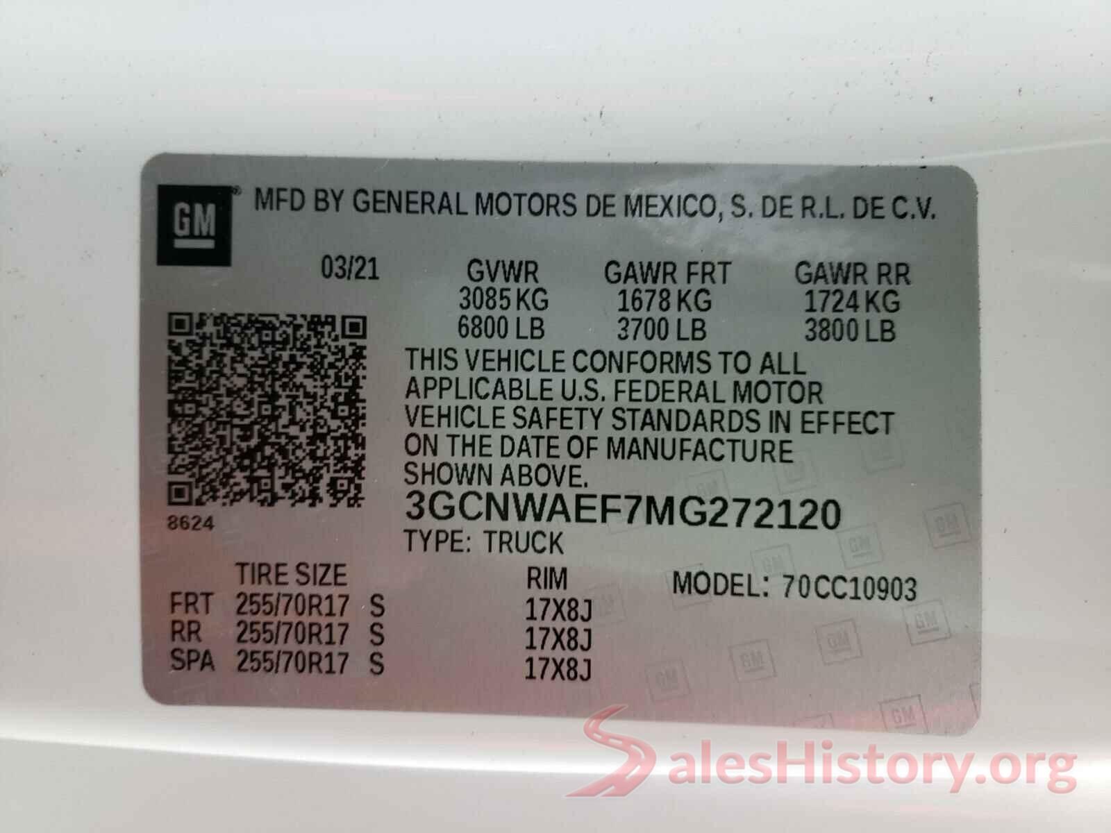 3GCNWAEF7MG272120 2021 CHEVROLET SILVERADO