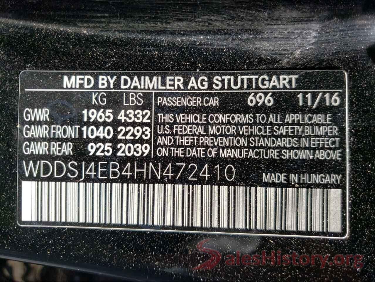 WDDSJ4EB4HN472410 2017 MERCEDES-BENZ C CLASS