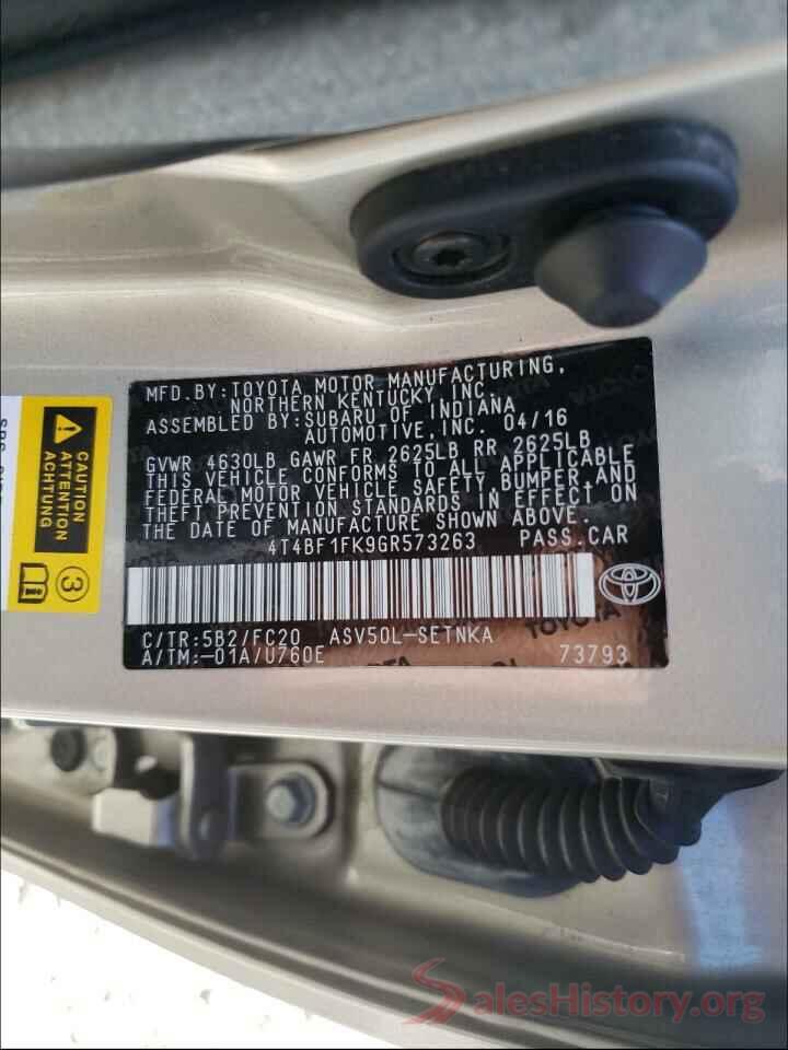 4T4BF1FK9GR573263 2016 TOYOTA CAMRY