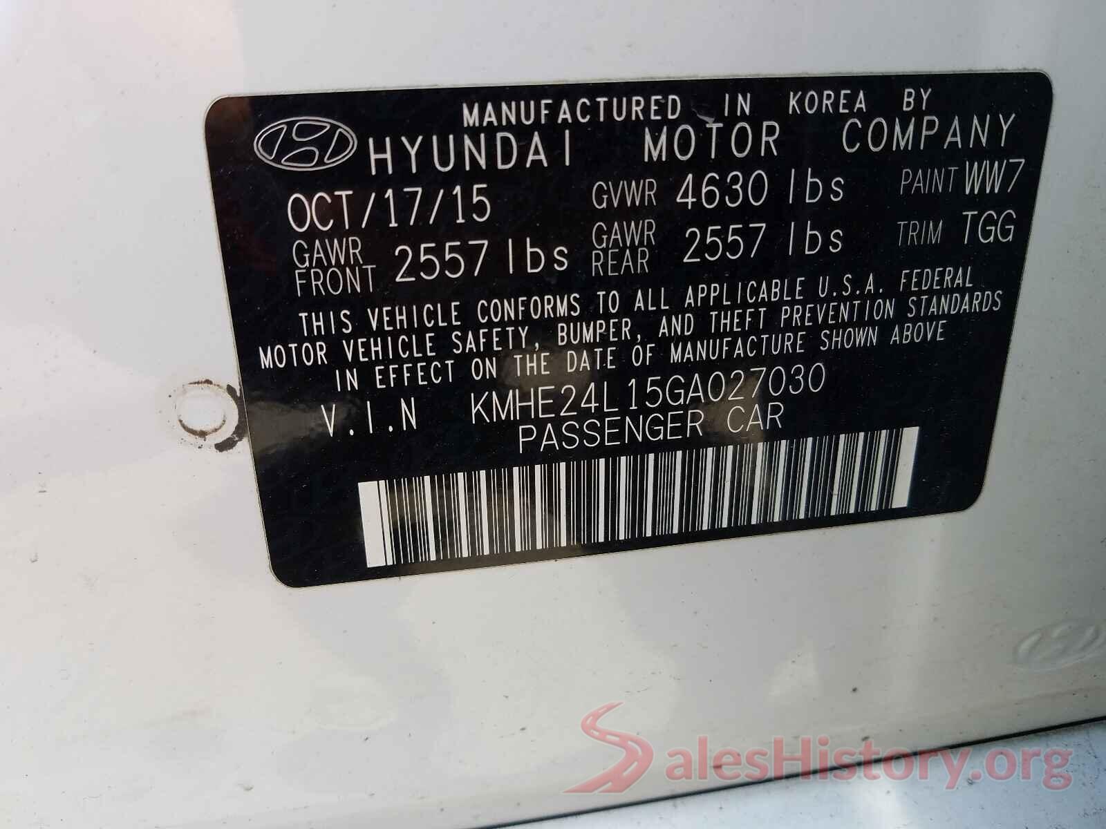 KMHE24L15GA027030 2016 HYUNDAI SONATA