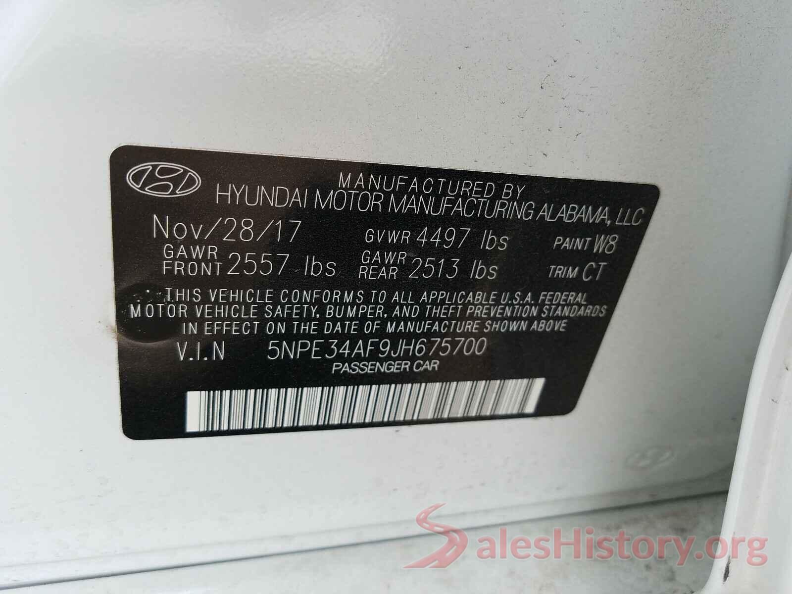 5NPE34AF9JH675700 2018 HYUNDAI SONATA