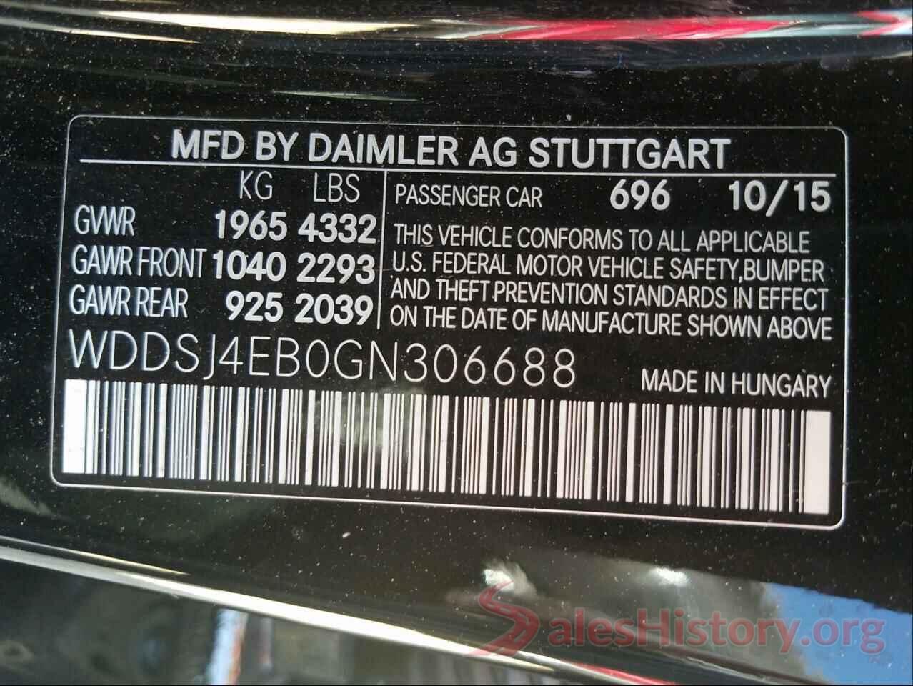 WDDSJ4EB0GN306688 2016 MERCEDES-BENZ C CLASS