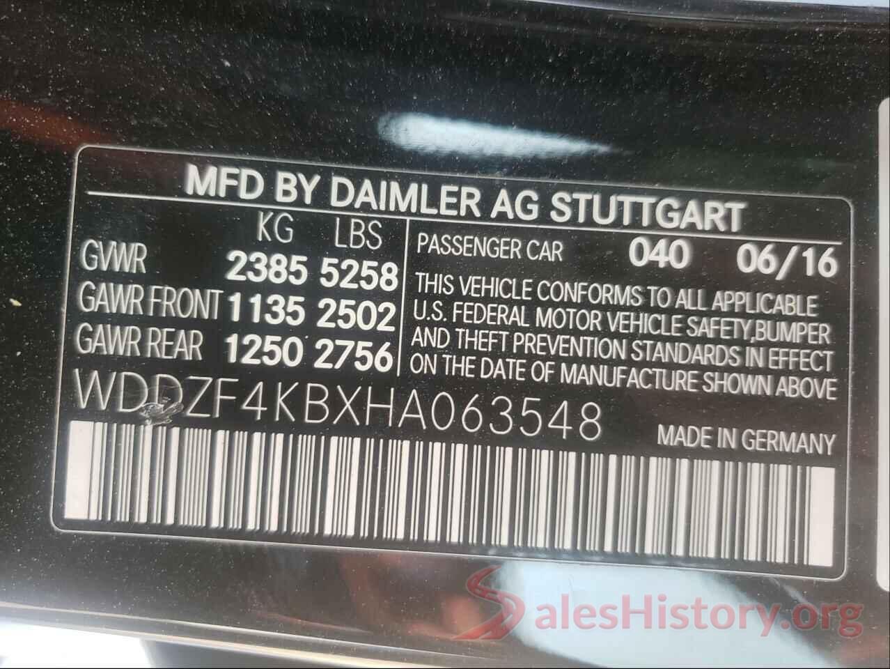 WDDZF4KBXHA063548 2017 MERCEDES-BENZ E-CLASS