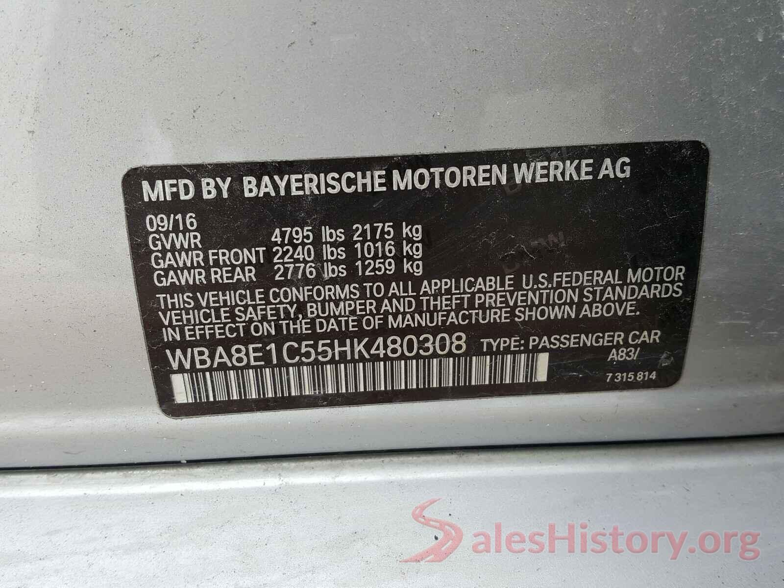 WBA8E1C55HK480308 2017 BMW 3 SERIES