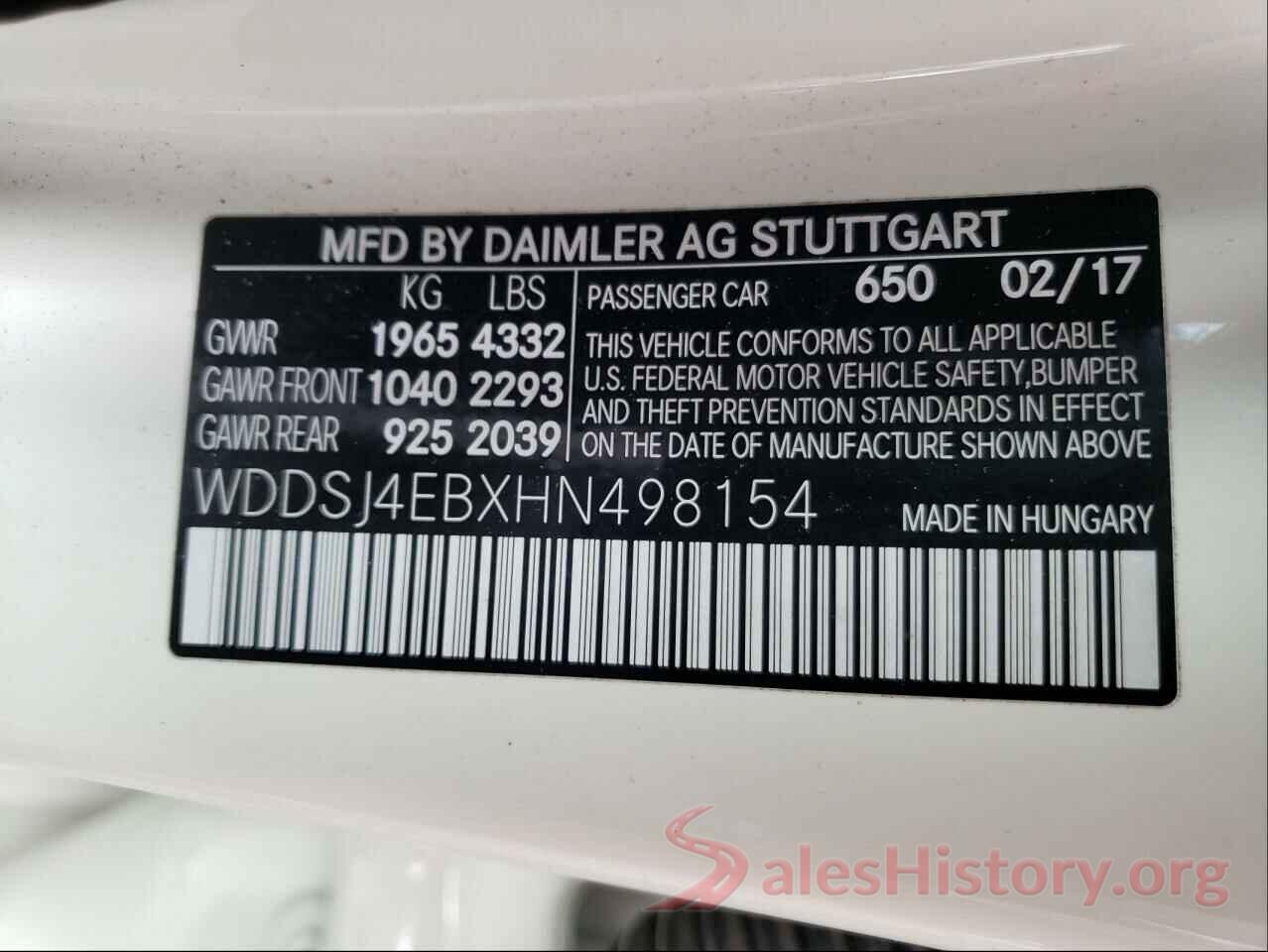 WDDSJ4EBXHN498154 2017 MERCEDES-BENZ C CLASS