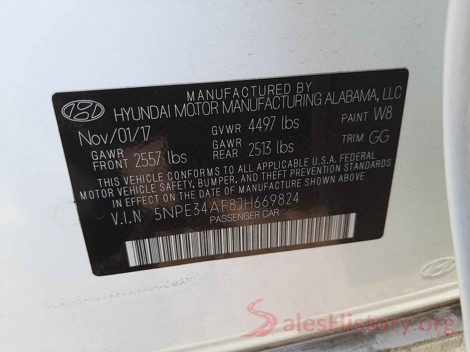 5NPE34AF8JH669824 2018 HYUNDAI SONATA