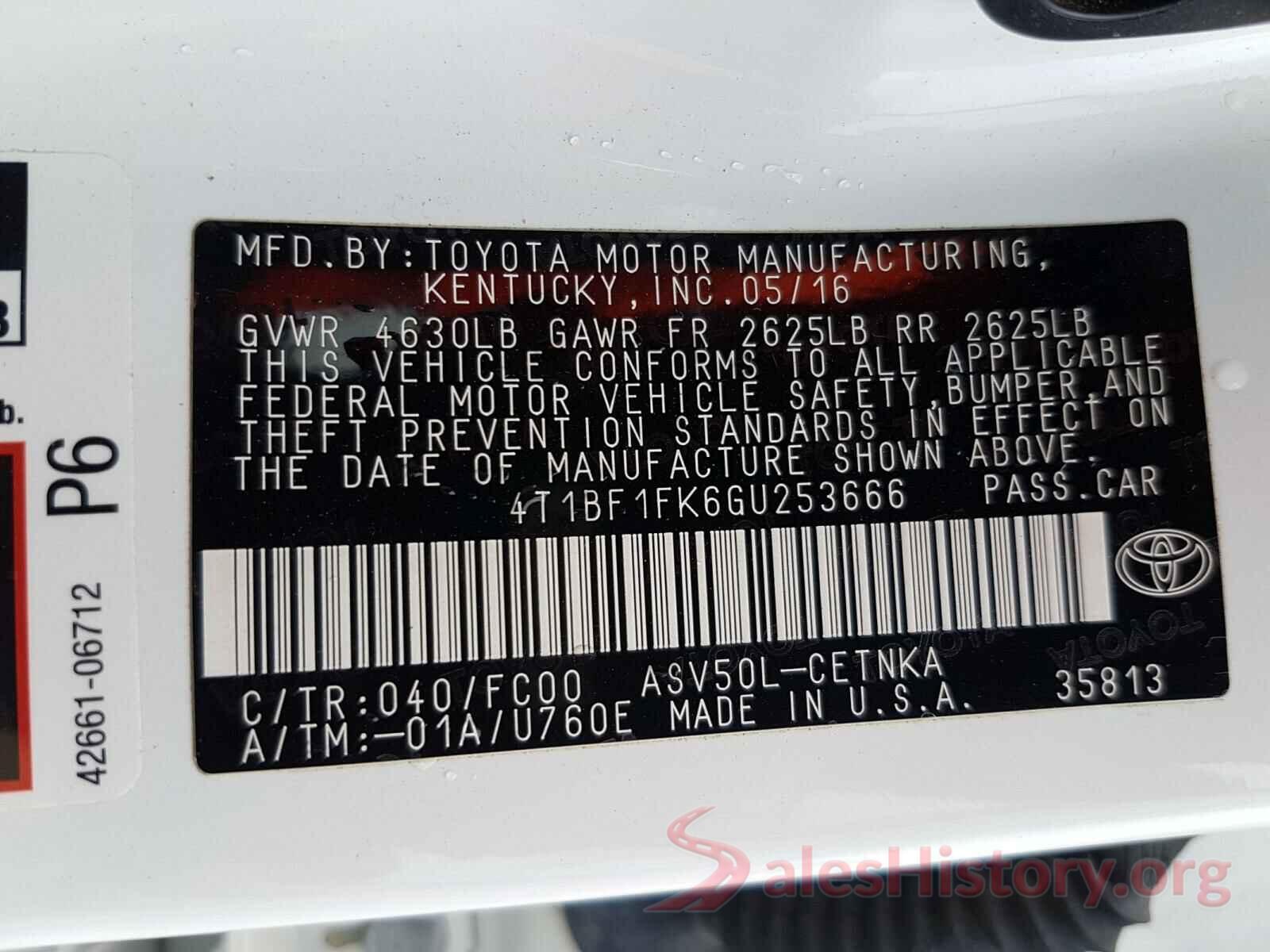 4T1BF1FK6GU253666 2016 TOYOTA CAMRY