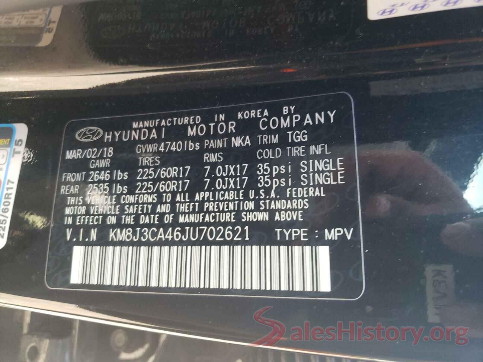 KM8J3CA46JU702621 2018 HYUNDAI TUCSON