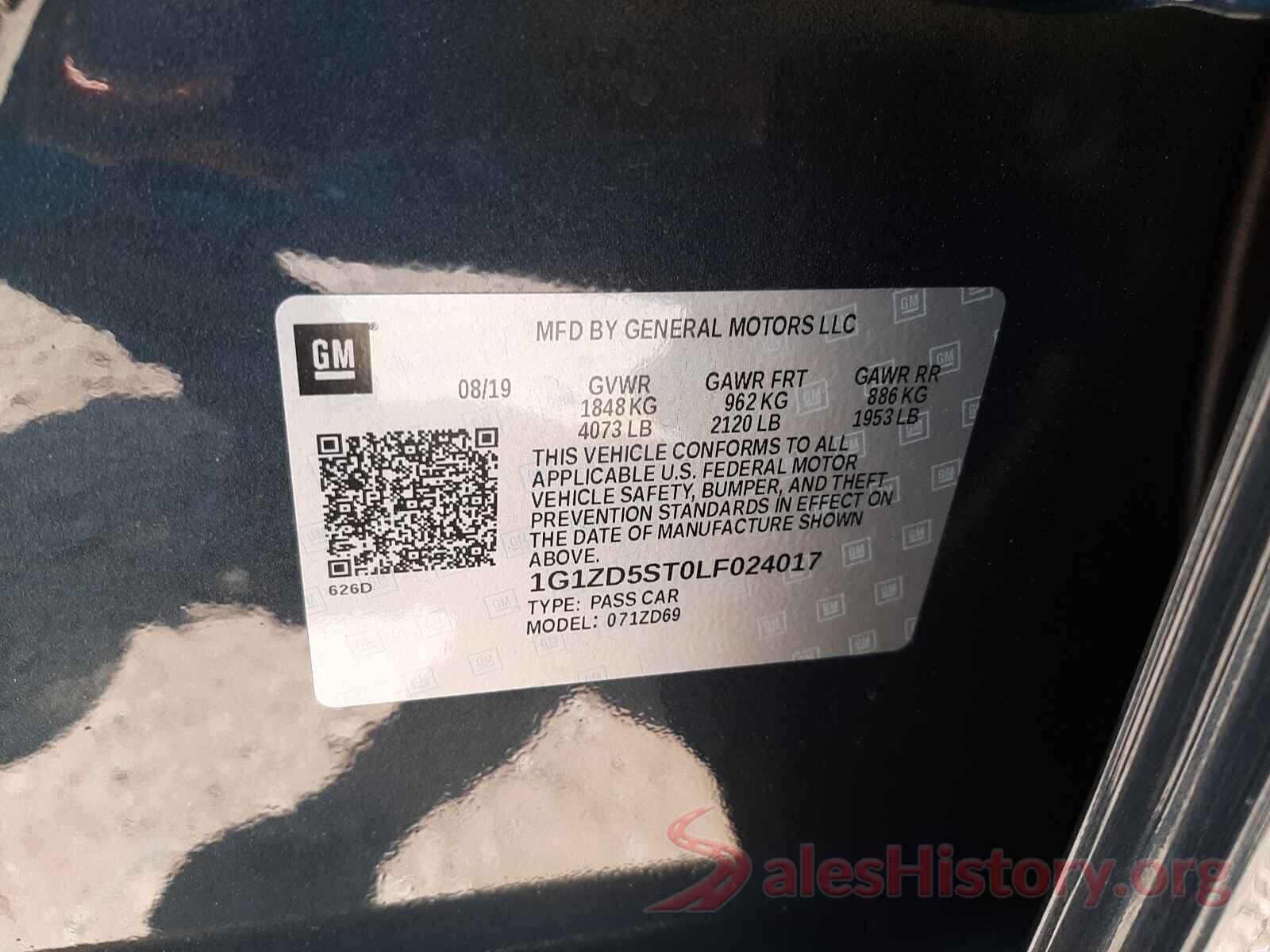 1G1ZD5ST0LF024017 2020 CHEVROLET MALIBU